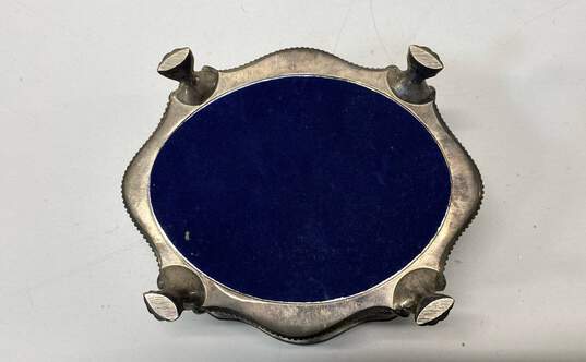Vintage British Royal Crest Silver Plate Velvet Lined Vanity/Jewelry Box image number 7