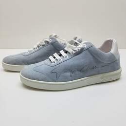 AUTHENTICATED Giorgio Armani Light Blue Suede Sneakers Size 36 alternative image