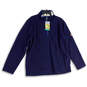 NWT Mens Blue Quarter Zip Mock Neck Long Sleeve Pullover Sweater Size XL image number 1