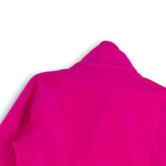 Womens Pink Regular Fit Long Sleeve Full-Zip Fleece Jacket Size M image number 4