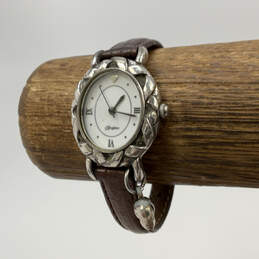 Designer Brighton Silver-Tone Analog Dial Quartz Wristwatch With Dust Bag