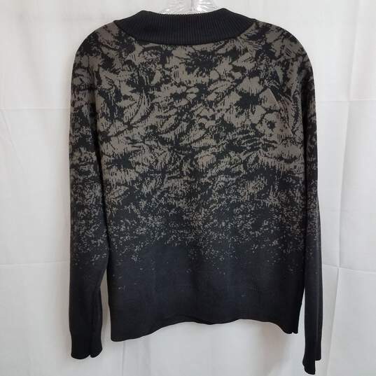Athleta gray and black jacquard abstract mock neck sweater S image number 3