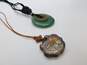 2 - Asian Inspired Jade & Cloisonné Pendant Necklaces image number 1