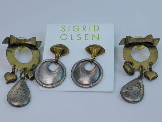 Rustic Romantic Sigrid Olsen & Susan L Richardson Two Tone Drop Earrings 26.3g image number 1