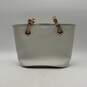 Michael Kors Womens White Leather Adjustable Strap Pockets Magnetic Tote Bag image number 1