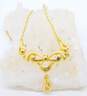 Crown Trifari Goldtone Scrolled Pendant Cable Chain Necklace 6.2g image number 4