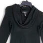 Womens Black Cowl Neck Long Sleeve Tight-Knit Sweater Dress Size Small image number 3