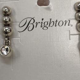 Designer Brighton Silver-Tone Rhinestone Beaded Drop Earrings With Dust Bag alternative image