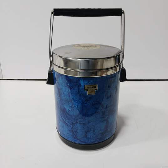 Vintage Tiger 4.4L Blue Vacuum Ice Bucket image number 1