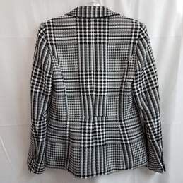 White House Black Market Double Breasted Hounds Tooth Knit Blazer B&W Size 2 alternative image