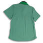 NWT Womens Gray Green Striped Short Sleeve Button Front Polo Shirt Sz Large image number 4