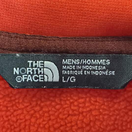 The North Face Men Red Hoodie Zip Up Sweater L image number 3