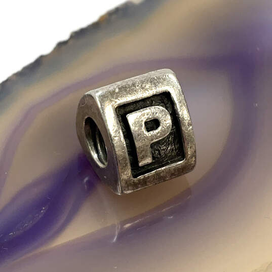 Designer Pandora S925 ALE Sterling Silver Alpha Letter P Beaded Charm image number 2