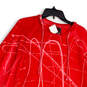NWT Mens Red Crew Neck Long Sleeve Pockets Pullover Sweatshirt Size XXL image number 3