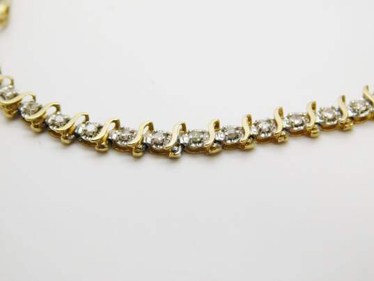 10K Yellow Gold 0.46 CTTW Diamond Tennis Bracelet 5.5g image number 3