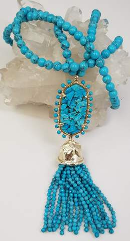Kendra Scott Designer Tatiana Faux Turquoise Tassel Necklace alternative image
