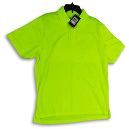 NWT Mens Yellow Short Sleeve Spread Collar Golf Polo Shirt Size Large