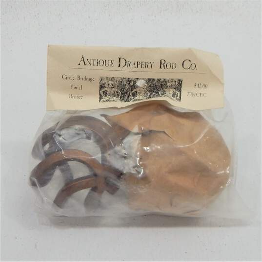 Antique Drapery Rod Co Set of 4 Finial Bronze FINCBC SEALED image number 4