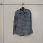 Mens Purple Blue Check Cotton Collared Long Sleeve Button Up Shirt Size XL image number 1