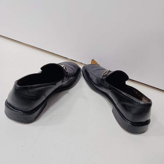 Salvatore Ferragamo Men's Black Leather Silver Buckle Loafer Dress Shoes Size 9M image number 3