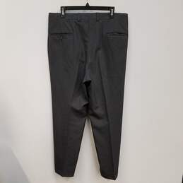 Mens Black Wool Slash Pockets Pleated Front Straight Leg Dress Pants Sz 34 alternative image