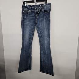 Blue Denim Bootcut Embellished Jeans