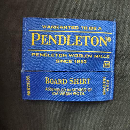 Pendleton Oregon State Board Shirt Orange Plaid Wool Button Up Size M image number 3