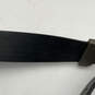 Mens Black Leather Adjustable Metal Logo Buckle Waist Belt Size 34 image number 4