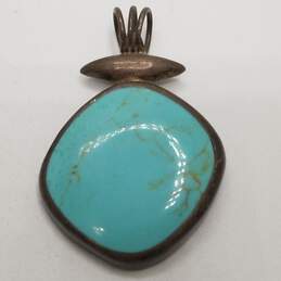 ATI 925 Mexico Sterling Silver Turquoise 2 1/4in Pendant 15.2g alternative image