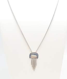 Vintage Crown Trifari Silver Tone Tassel Pendant Necklace 16.2g