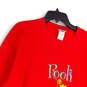 Womens Red Embroidered Crew Neck Long Sleeve Pullover Sweater Size XL image number 1