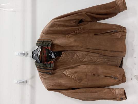 Vintage Winlit Men's 80s Insulated Leather Western Bomber Flight Jacket image number 1