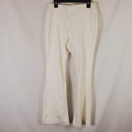 INC International Women White Denim Pull On Flared Jeans 12 NWT