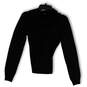 Womens Black Cowl Neck Long Sleeve Tight Knit Pullover Sweater Size Medium image number 2