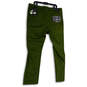 NWT Mens Green Flat Front Pockets Straight Leg Ankle Pants Size 40 image number 3