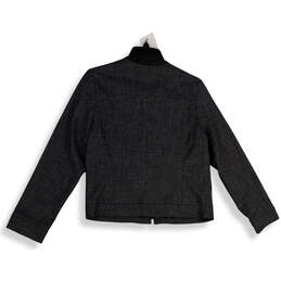 Womens Gray Round Neck Long Sleeve Full-Zip Jacket Size Small alternative image
