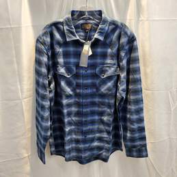 Pendleton Wyatt Blue Button Up Cotton Flannel Shirt NWT Size L