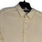 NWT Mens White Short Sleeve Pointed Collar Button-Up Shirt Size Large image number 3