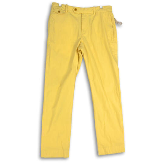 NWT Mens Yellow Flat Front Stretch Straight Leg Chino Pants Size 32x30 image number 1