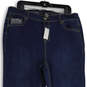 NWT Womens Blue Denim Embroidered 5-Pocket Design Straight Leg Jeans Sz 16T image number 3