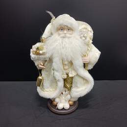 Elegant Santa Claus in White Clothes Decorative Figurine