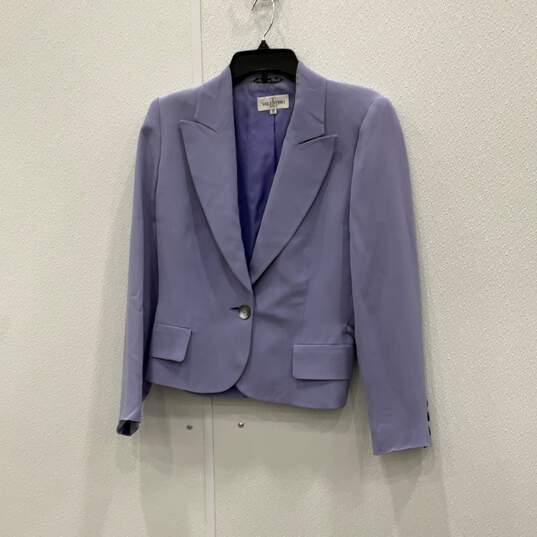 Valentino Womens Purple Peak Lapel Blazer And Skirt 2 Piece Set Size 44/10 w/COA image number 2