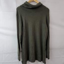 Tribal Cowl Neck Olive Green Sweater Tunic XL NWT alternative image