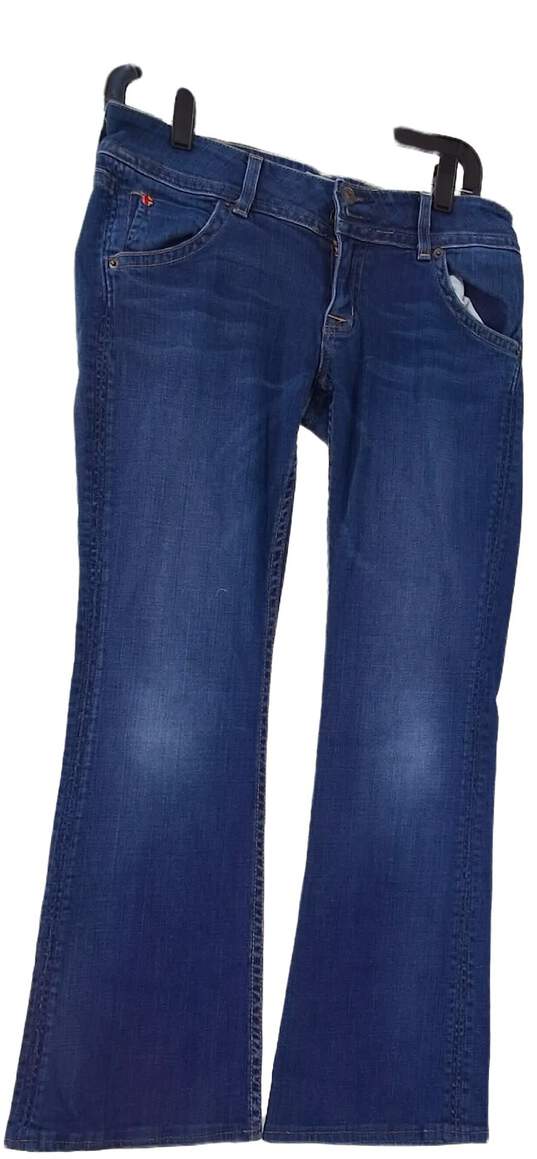Womens Blue Regular Fit Medium Wash Denim Bootcut Leg Jeans Size 28 image number 1