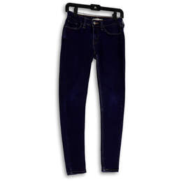 Womens Blue 535 Denim Dark Wash Pockets Super Skinny Leg Jeans Size 27