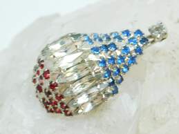 Vintage Dorothy Bauer Icy Red Clear Blue Rhinestone Hot Air Balloon Brooch 13.5g alternative image