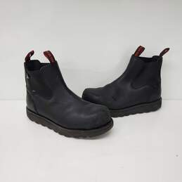 Red Wing Traction Tred MN's Steel Toe Black Leather Boots Size 10D