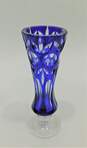 Vintage Hand Cut Cobalt Blue & Clear Crystal Decorative Bowl & Vase image number 3