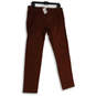 NWT Mens Red Brown Flat Front Slash Pockets Skinny Leg Chino Pants Sz 31X32 image number 1