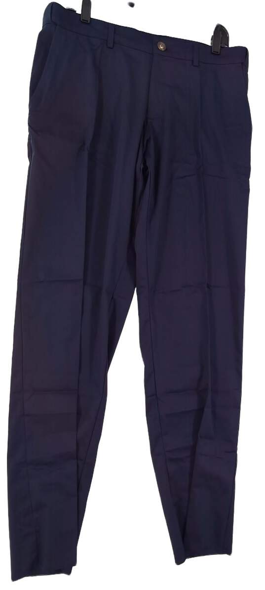 Bradley Allen Men's Blue Straight Leg Dress Pants Size 34 image number 1